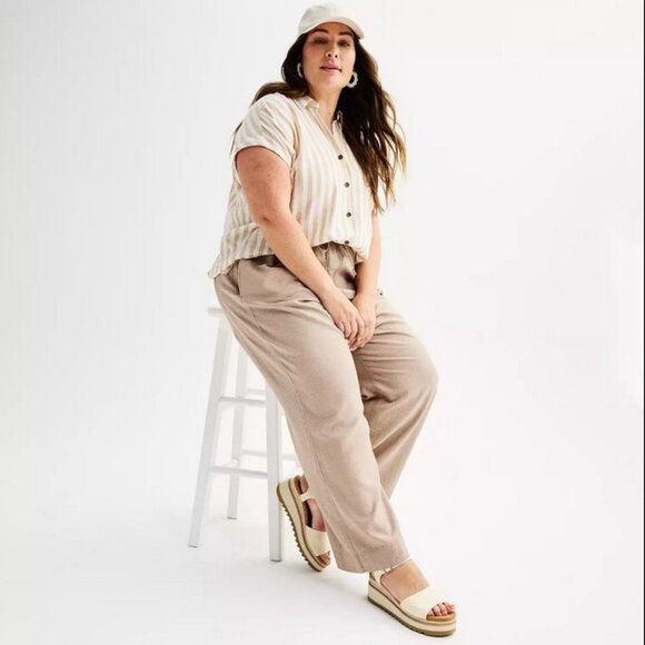 Sonoma Easy Linen Blend Pants 5X - Picture 3 of 11